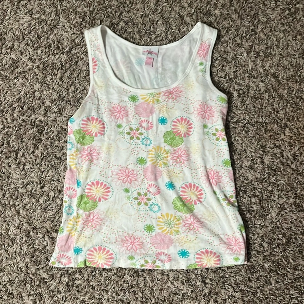 One Step Up Colorful Flower Tank Top Women’s XL